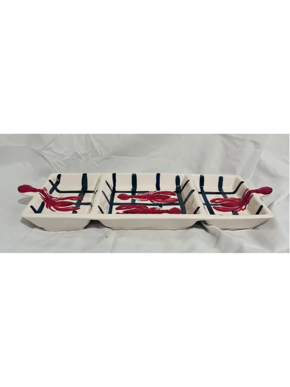 Lobster A Go-Go Divided Platter Tray Sweet Olive Designs Lisa Levy Coastal